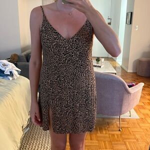 REFORMATION MARLOWE CHEETAH MINI DRESS